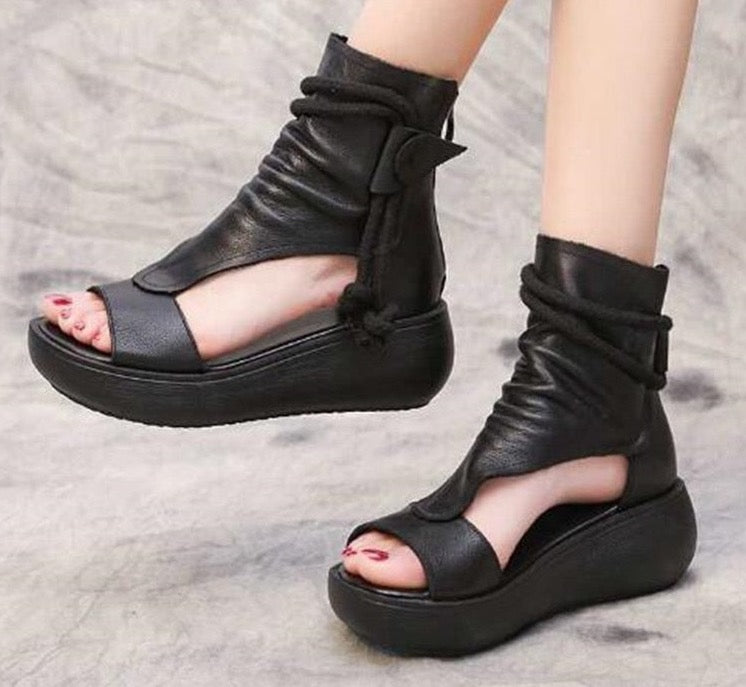 Women's Leather Gladiator Sandals