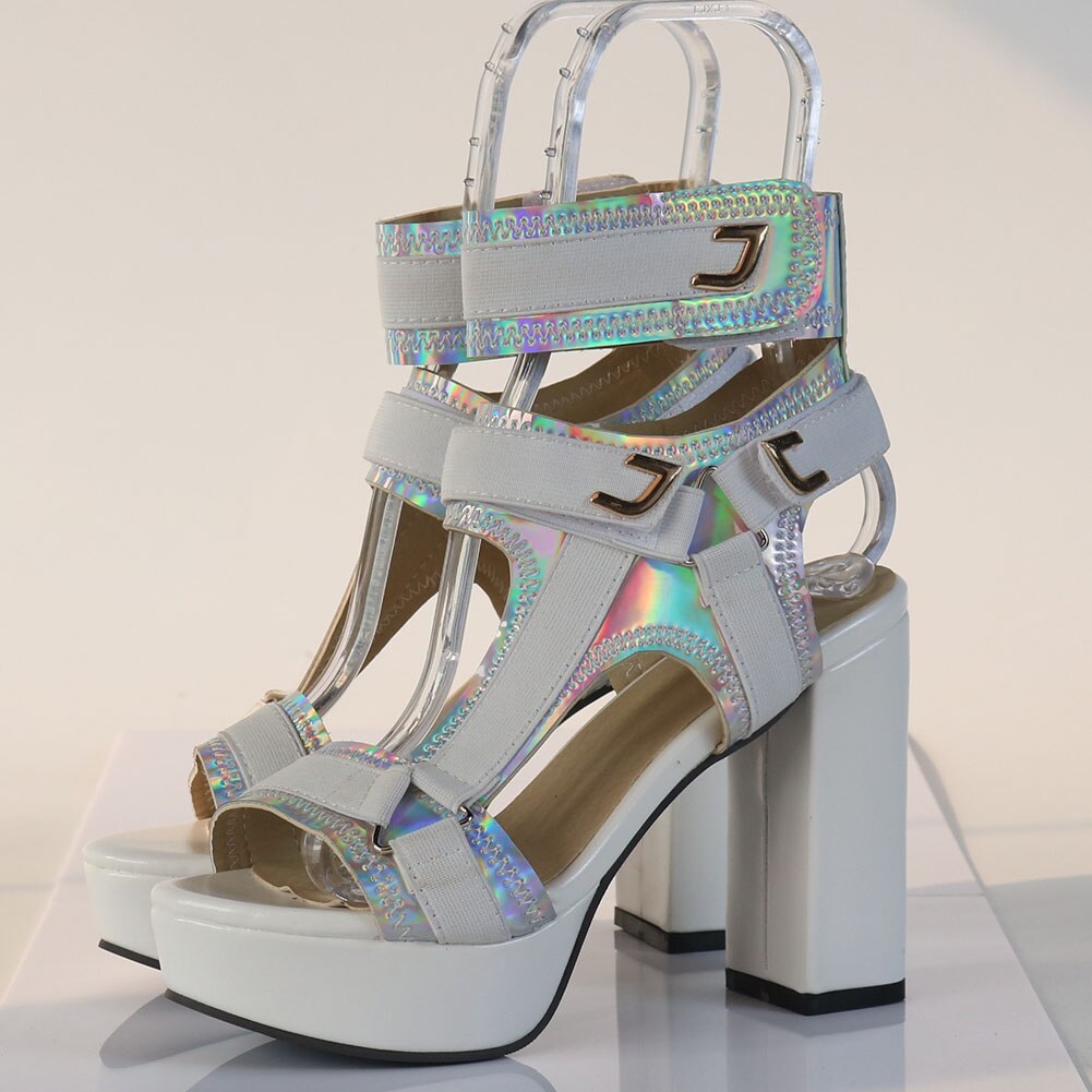 Sexy High Gladiator Ankle-Strap Block Heels