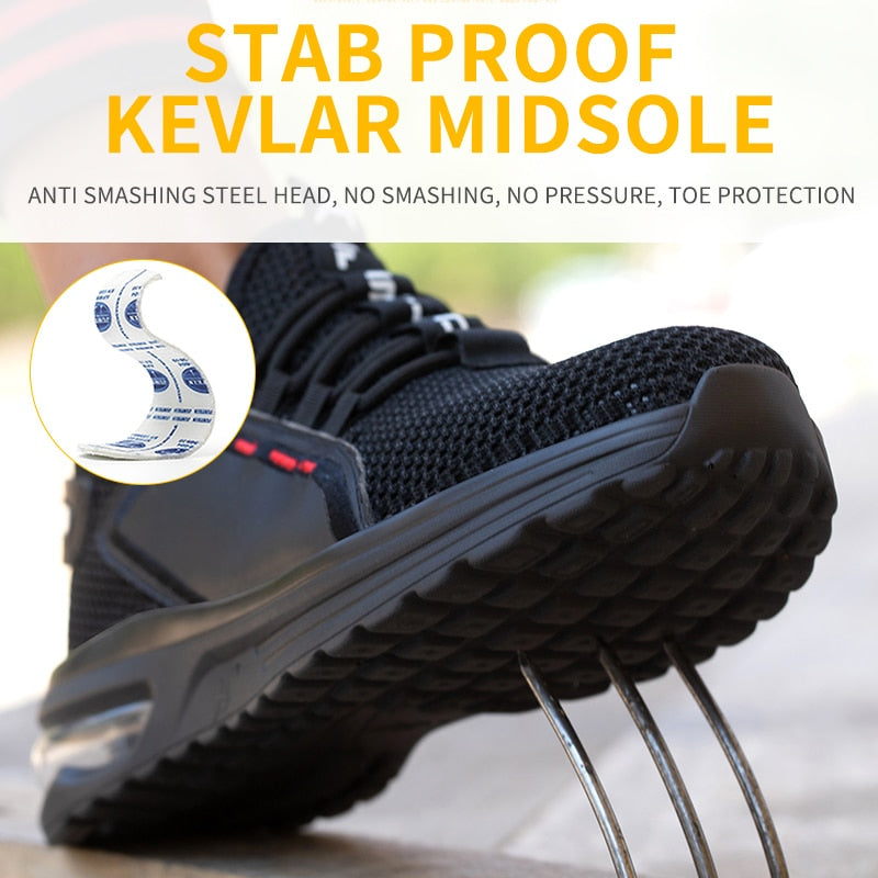 Steel-Toe Lightweight Safety Work Sneakers