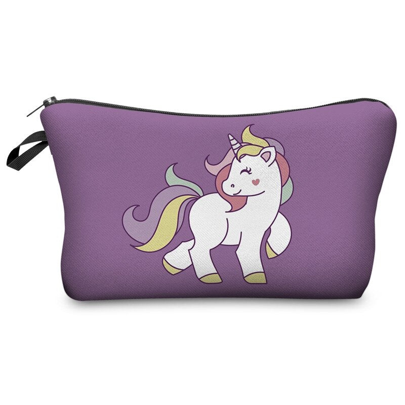 Unicorn Print Cosmetic Bag Multicolor