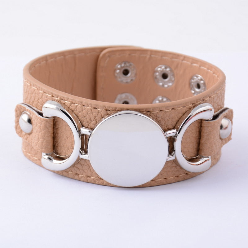 Multicolor Monogram Leather Cuff Bracelet For Women & Men