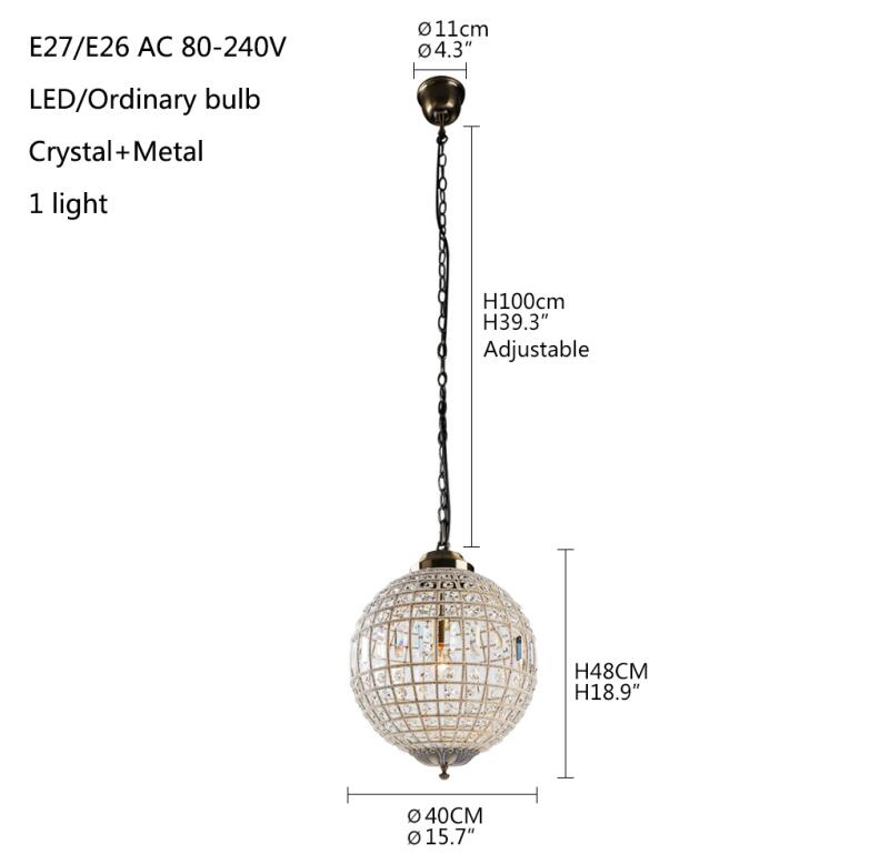 Vintage Royal Empire Ball Style Big Led Crystal Modern Chandelier