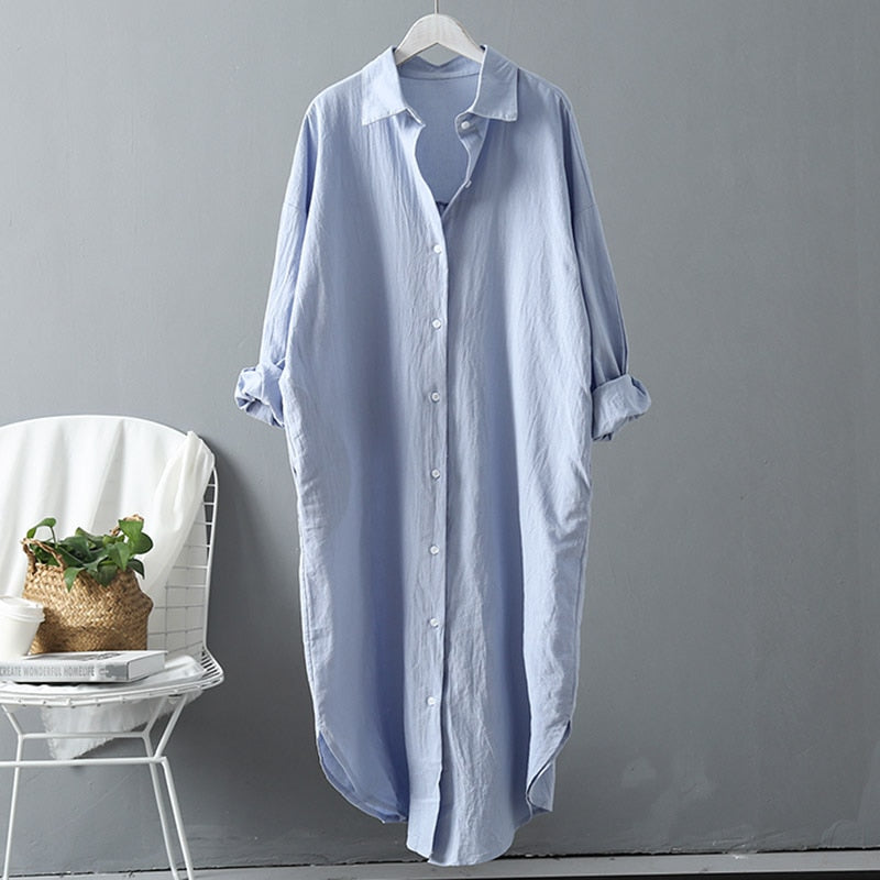 Linen Cotton Shirt Dress