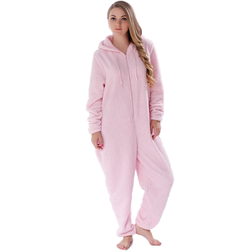 Fluffy Fleece Jumpsuit Sleepwear
