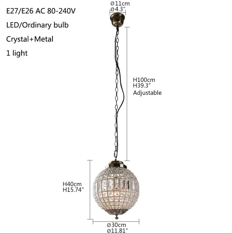 Vintage Royal Empire Ball Style Big Led Crystal Modern Chandelier