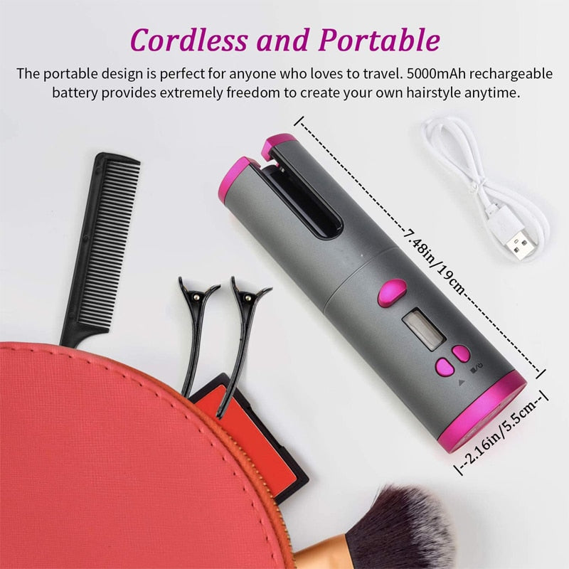Portable Cordless Hair Ceramic Curler