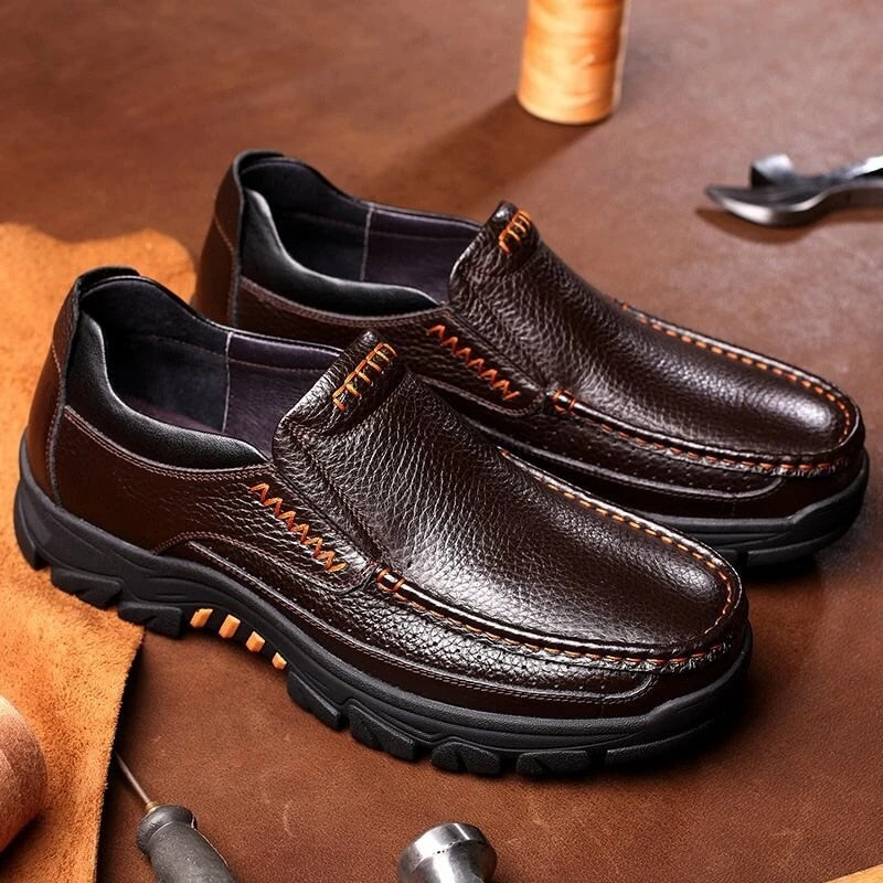 Rugged Leather Waterproof Loafers