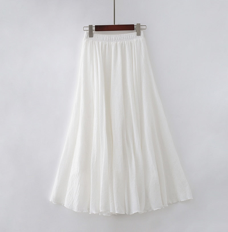 Cotton Linen Maxi Skirt