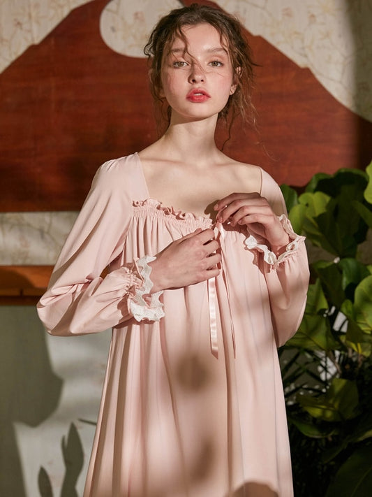 Vintage Cotton Women's Long Nightgown