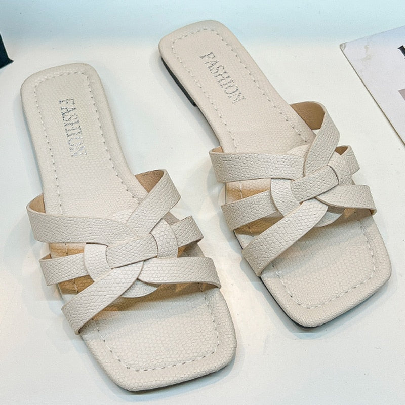 Designer Flats w/ Non-slip Open-Toe Slides