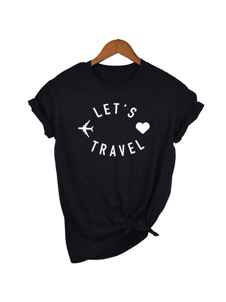 Let's Travel Print Short Sleeve Tee