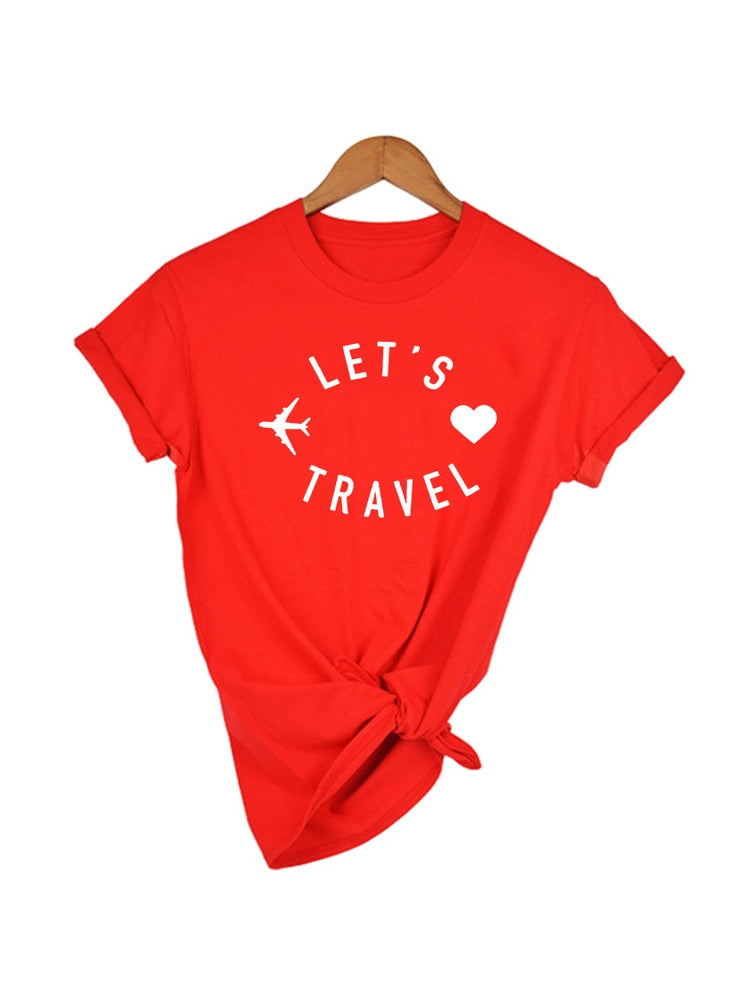 Let's Travel Print Short Sleeve Tee