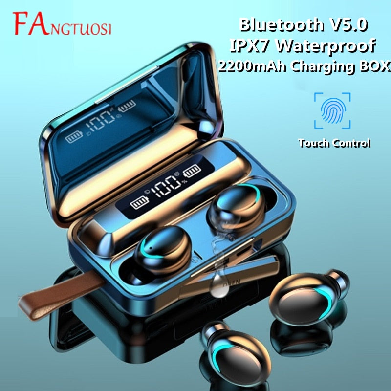Bluetooth 5.0 Earphones Sports Waterproof Earbuds Headsets With Mic