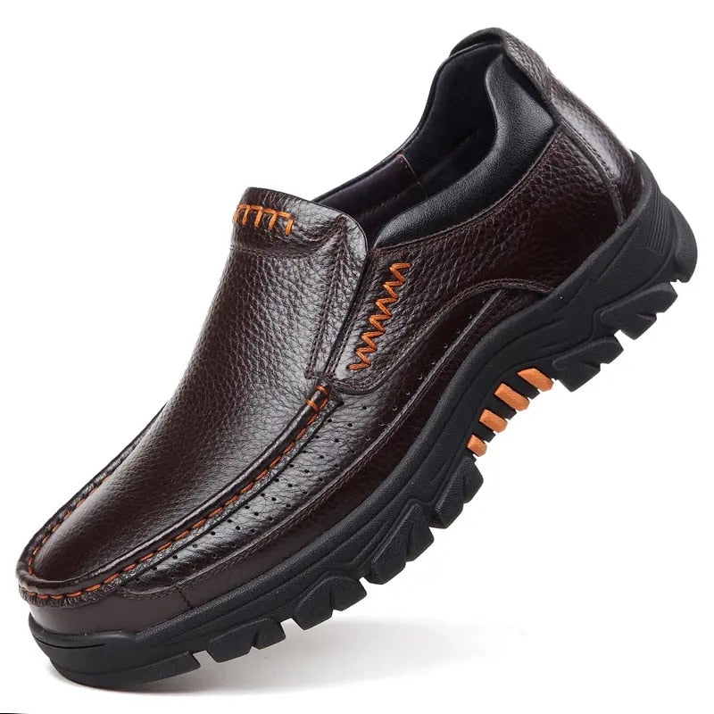 Rugged Leather Waterproof Loafers